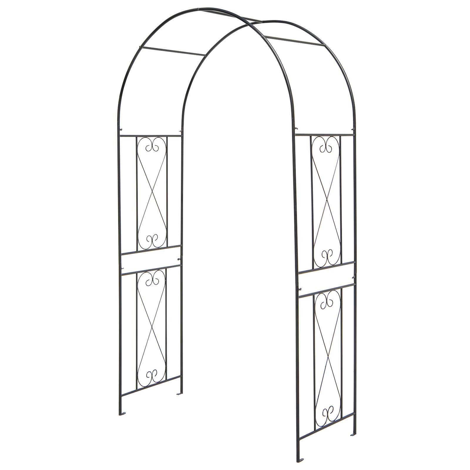 Metalinė Sodo Arka su Tinkleliu Vijokliniams Augalams (Juoda)