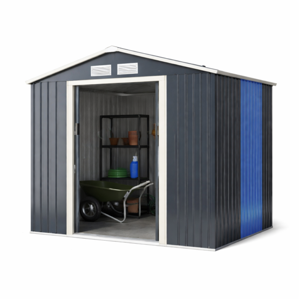 Metalinė sodo daiktadėžė su rakinamomis durimis (Pilka)