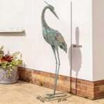 Metalinė sodo statula „Gervė“ su tvirtinimo kuolais, 88 cm