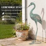 Metalinė sodo statula „Gervė“ su tvirtinimo kuolais, 88 cm