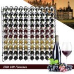 Metalinis vyno stovas 100 butelių – 10 aukštų (Juoda) – Paveikslėlis 3