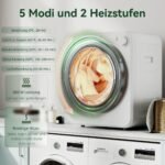 Kompaktiška 4 kg ventiliacinė skalbinių džiovyklė su 60°C sterilizavimu – Paveikslėlis 4