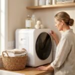 Kompaktiška 4 kg ventiliacinė skalbinių džiovyklė su 60°C sterilizavimu – Paveikslėlis 9