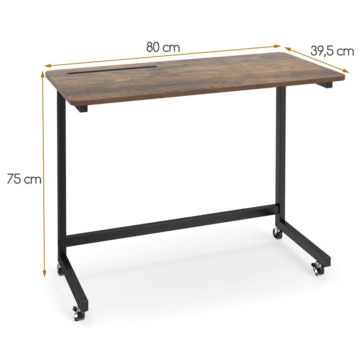 Mobilus C formos šoninis staliukas su lentyna (Kaimiška ruda) – Paveikslėlis 2