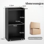 Mobili lentyna su 2 lentynėlėmis (Juoda) – Paveikslėlis 2