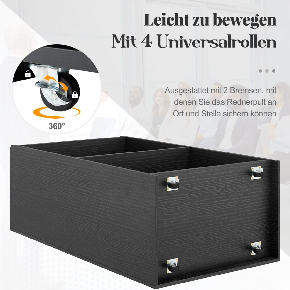 Mobili lentyna su 2 lentynėlėmis (Juoda) – Paveikslėlis 4