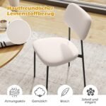 Modernus 4 valgomojo kėdžių komplektas su metalinėmis kojomis (Smėlio spalva) – Paveikslėlis 4