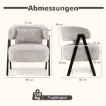 Modernus skaitymo krėslas su dirbtinio kailio apmušalu ir juosmens pagalvėle (Pilka) – Paveikslėlis 2