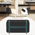 Modernus stačiakampis kavos staliukas su sukepinto akmens stalviršiu (Pilka) – Paveikslėlis 5