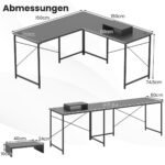 Moduliuojamas kampinis rašomasis stalas su integruota įkrovimo stotele (Pilka) – Paveikslėlis 2