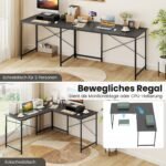 Moduliuojamas kampinis rašomasis stalas su integruota įkrovimo stotele (Pilka) – Paveikslėlis 3