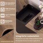 Naktinis staliukas su integruota įkrovimo stotele ir sulankstomu stalviršiu (Juoda) – Paveikslėlis 4