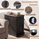 Naktinis staliukas su integruota įkrovimo stotele ir sulankstomu stalviršiu (Juoda) – Paveikslėlis 5