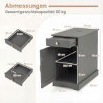 Naktinis staliukas su paslėpta įkrovimo stotele ir reguliuojama lentyna (Pilka) – Paveikslėlis 2