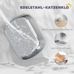Nerūdijančio plieno uždaras kačių tualetas su smėlio filtru ir semtuvėliu – Paveikslėlis 4