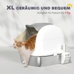 Nerūdijančio plieno uždaras kačių tualetas su smėlio filtru ir semtuvėliu – Paveikslėlis 6
