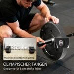 Štangos grifas olimpinis 180 cm, 200 kg apkrovos, su raižyta rankena