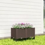 Paaukštintas plastikinis sodintuvas su savaiminio laistymo sistema ir ratukais – Paveikslėlis 8