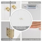 Pakabinama vonios spintelė su dviem durelėmis ir atvira lentyna (Balta) – Paveikslėlis 4