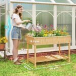 Pakeliamas sodinimo stalas iš eglės medienos su 8 skyriais ir lentyna – Paveikslėlis 3