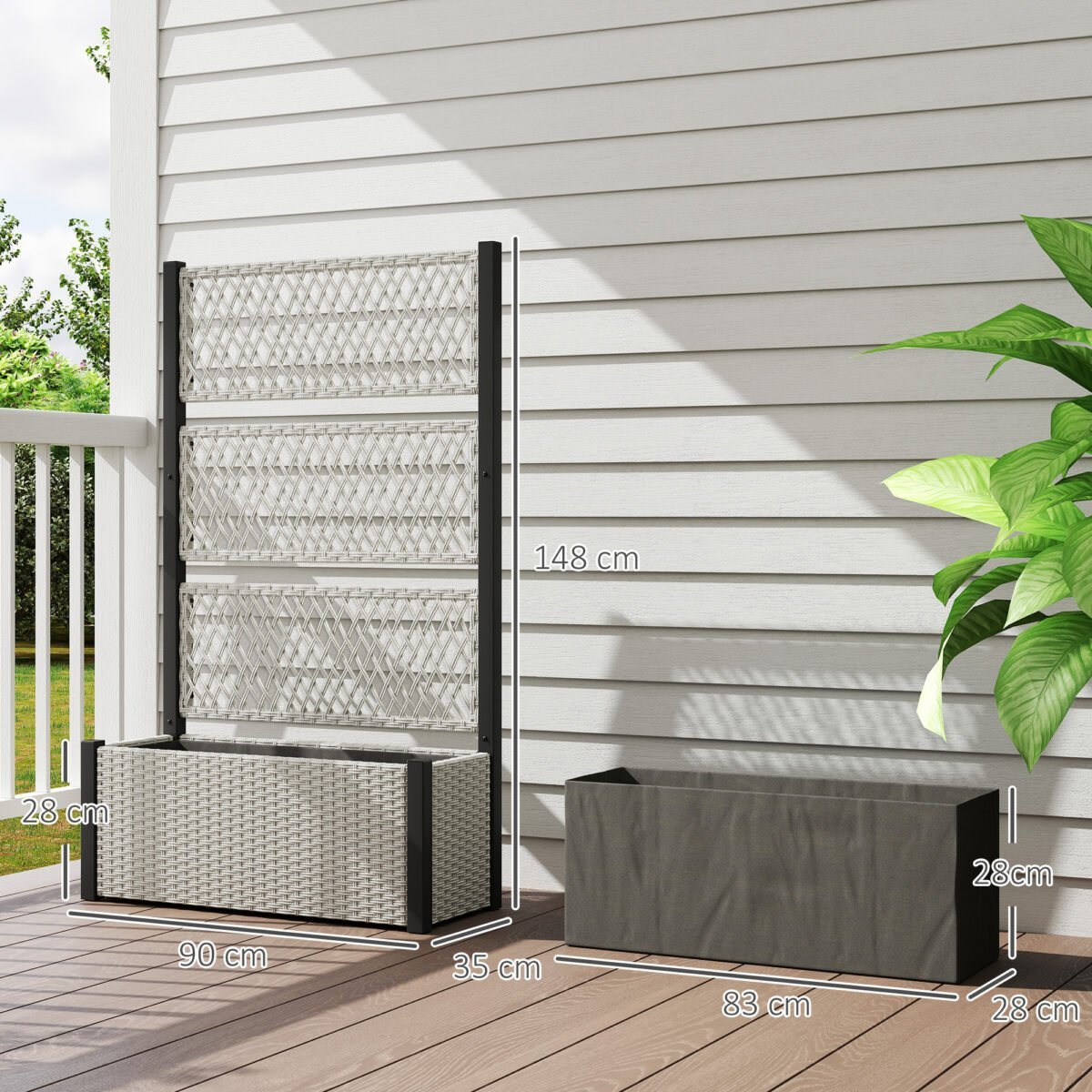 Pakeltas ratano gėlynas su vijoklių atrama – Paveikslėlis 3