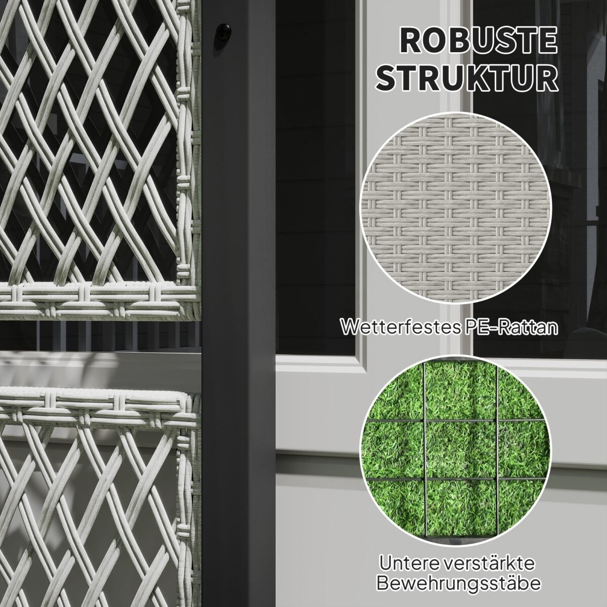 Pakeltas ratano gėlynas su vijoklių atrama – Paveikslėlis 4