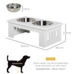 Pakeltas šunų ėdalo stovas su dviem nerūdijančio plieno dubenėliais – Paveikslėlis 3