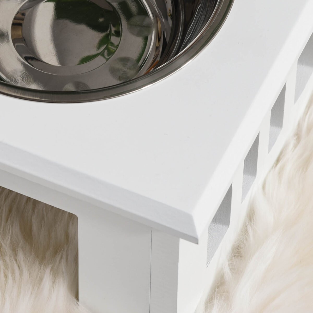 Pakeltas šunų ėdalo stovas su dviem nerūdijančio plieno dubenėliais – Paveikslėlis 7