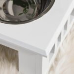 Pakeltas šunų ėdalo stovas su dviem nerūdijančio plieno dubenėliais – Paveikslėlis 7