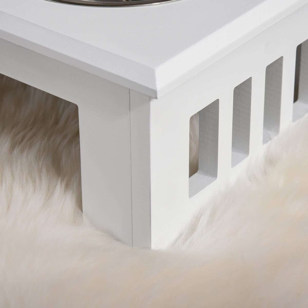 Pakeltas šunų ėdalo stovas su dviem nerūdijančio plieno dubenėliais – Paveikslėlis 9