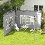 Paviljono šoninės sienelės su langu (2 vnt.) atsparios vandeniui skirtos 3x3/3x4 m