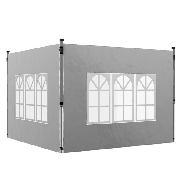 Paviljono šoninės sienelės su langu (2 vnt.) atsparios vandeniui skirtos 3x3/3x4 m