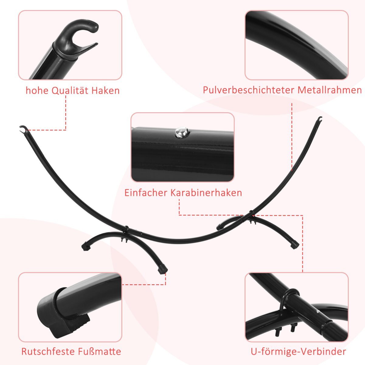 Plieninis hamako stovas tinkantis iki 3,05 m ilgio hamakams – Paveikslėlis 5