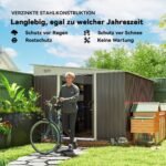 Plieninis sodo sandėliukas su nuožulniu stogu ir rakinamomis dvigubomis durimis, 2,8 x 3,45 x 2,01 m – Paveikslėlis 5