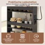 Plonas 4 aukštų sandėliavimo vežimėlis su įkrovimo stotele (Pilka) – Paveikslėlis 3