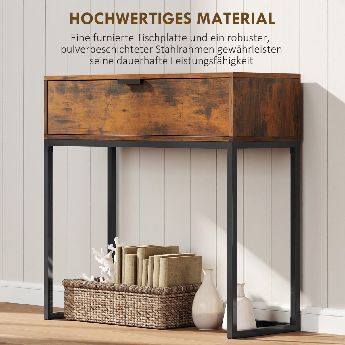 Pramoninio dizaino konsolinis staliukas su stalčiumi – Paveikslėlis 6