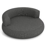 Pripučiama sofa su nuimamu užvalkalu ir erdvia gulimąja vieta (Pilka)