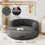 Pripučiama sofa su nuimamu užvalkalu ir erdvia gulimąja vieta (Pilka)