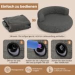 Pripučiama sofa su nuimamu užvalkalu ir erdvia gulimąja vieta (Pilka)