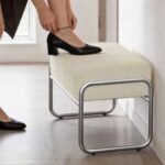 Pufas su itin storu paminkštinimu ir šeniliniu audiniu – Paveikslėlis 9