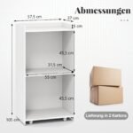 Lentyna su ratukais ir 2 lentynomis (Balta) – Paveikslėlis 2