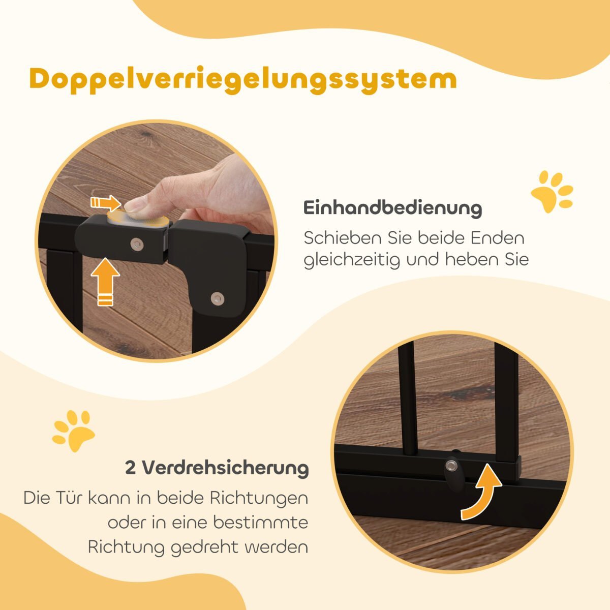 Reguliuojamo 75–95 cm pločio gyvūnų apsaugos varteliai, montuojami be gręžimo – Paveikslėlis 5