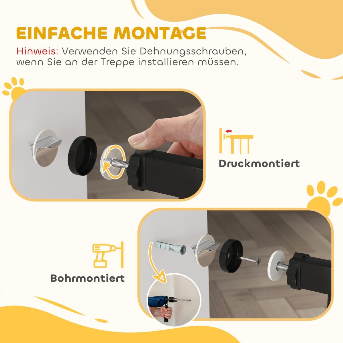 Reguliuojamo 75–95 cm pločio gyvūnų apsaugos varteliai, montuojami be gręžimo – Paveikslėlis 6