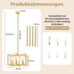 Reguliuojamo aukščio 6 šviesos šaltinių pakabinamas šviestuvas (Auksinė) – Paveikslėlis 2