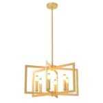 Reguliuojamo aukščio 6 šviesos šaltinių pakabinamas šviestuvas (Auksinė)