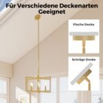 Reguliuojamo aukščio 6 šviesos šaltinių pakabinamas šviestuvas (Auksinė) – Paveikslėlis 4