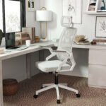 Reguliuojamo aukščio biuro kėdė su reguliuojama galvos atrama – Paveikslėlis 2