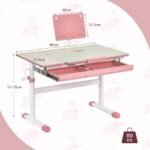 Reguliuojamo aukščio ergonomiškas vaikiškas stalo ir kėdės komplektas (Rožinė) – Paveikslėlis 3