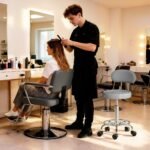 Reguliuojamo aukščio taburetė su ratukais – Paveikslėlis 9
