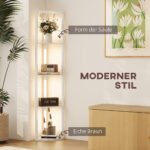 Reguliuojamo ryškumo kampinis pastatomas LED šviestuvas su 4 lentynomis – Paveikslėlis 4